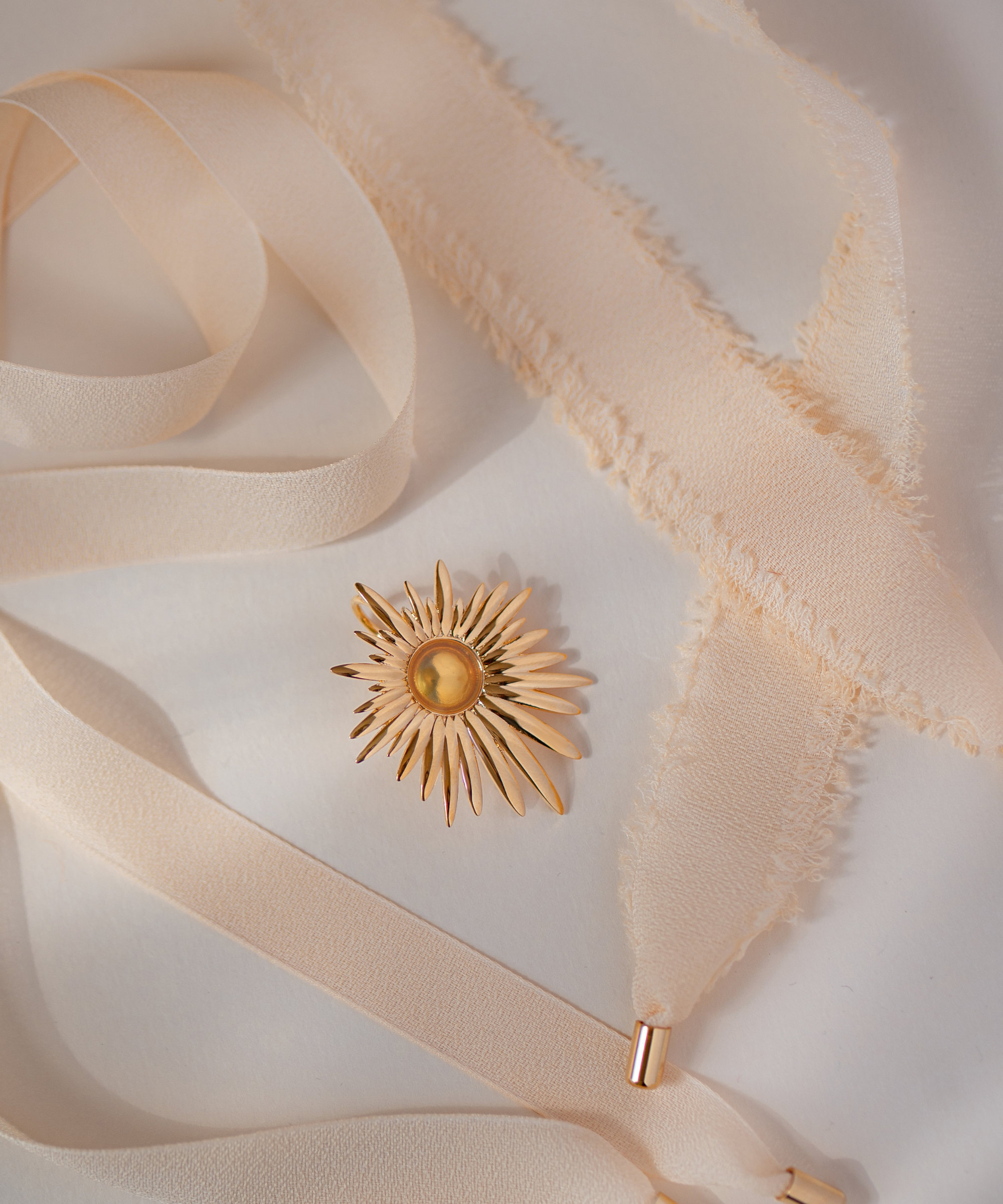 Collana Aura Gialla con doppio nastro - Gold