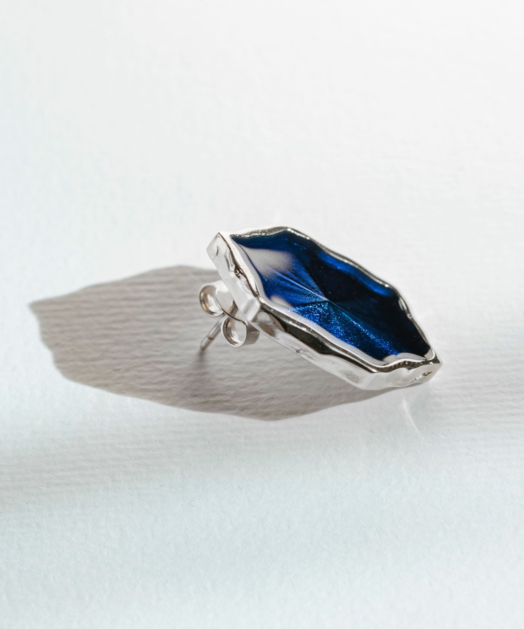 Orecchino Singolo Amal Blu - Silver