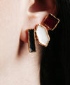 Coppia di Orecchini Amal Noire Nero - Gold