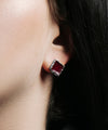 Coppia di Orecchini Amal Noire Bordeaux - Silver
