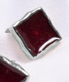 Coppia di Orecchini Amal Noire Bordeaux - Silver