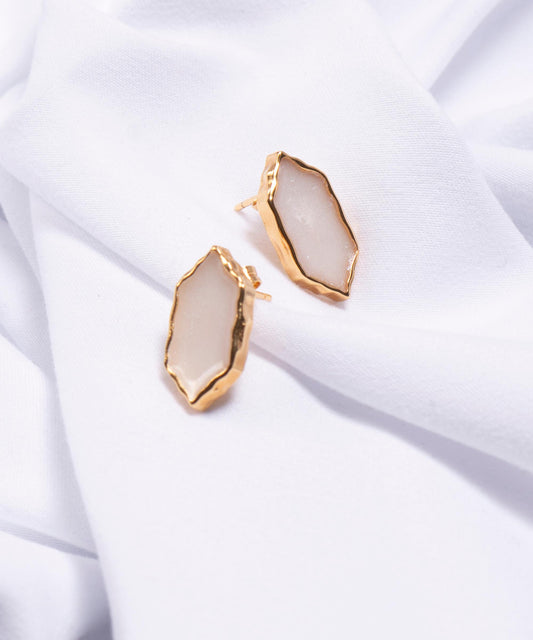 Coppia di Orecchini Amal Noire Bianco - Gold