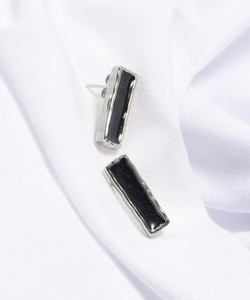 Coppia di Orecchini Amal Noire Nero - Silver