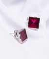 Coppia di Orecchini Amal Fucsia - Silver