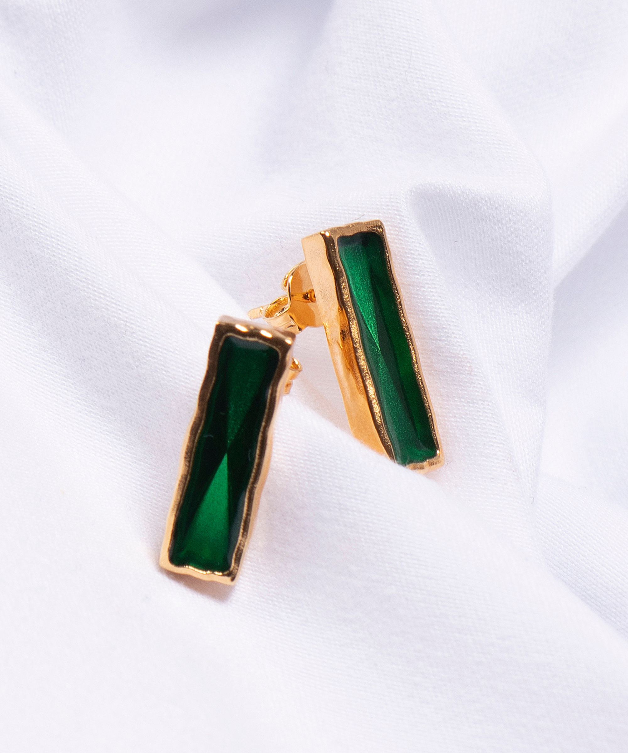 Coppia di Orecchini Amal Verde - Gold