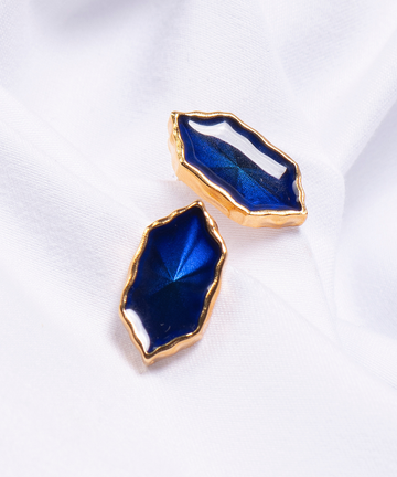 Coppia di Orecchini Amal Blu - Gold