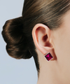Coppia di Orecchini Amal Fucsia - Silver