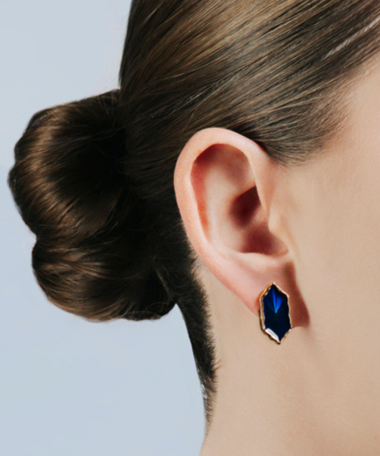Coppia di Orecchini Amal Blu - Gold