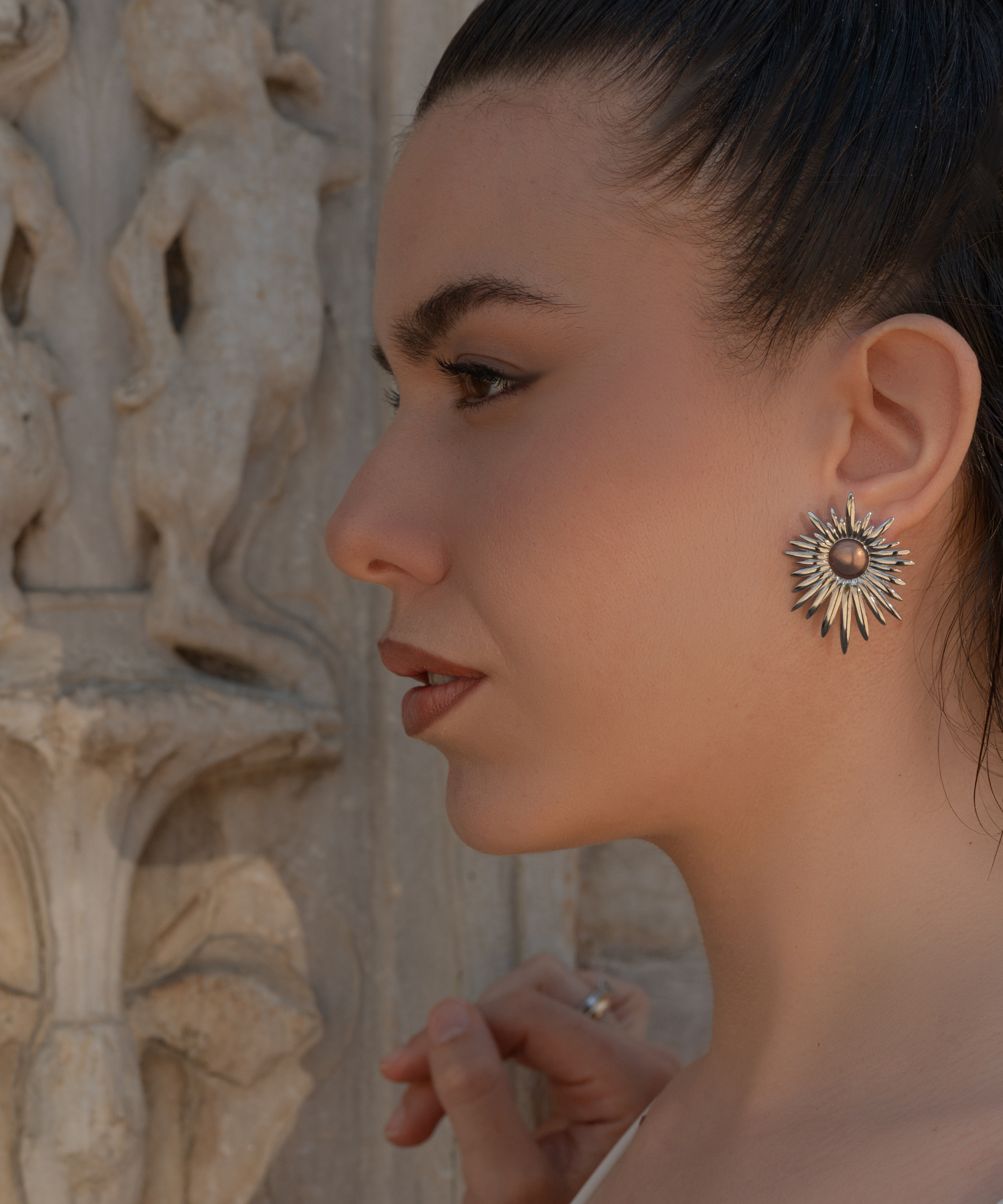 Orecchini Aura Rosa Antico - Silver
