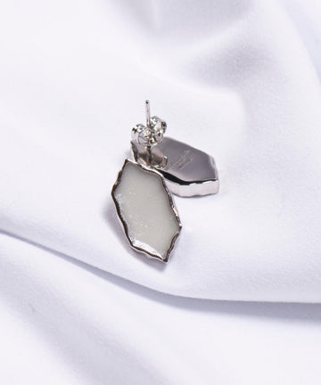 Coppia di Orecchini Amal Noire Bianco - Silver