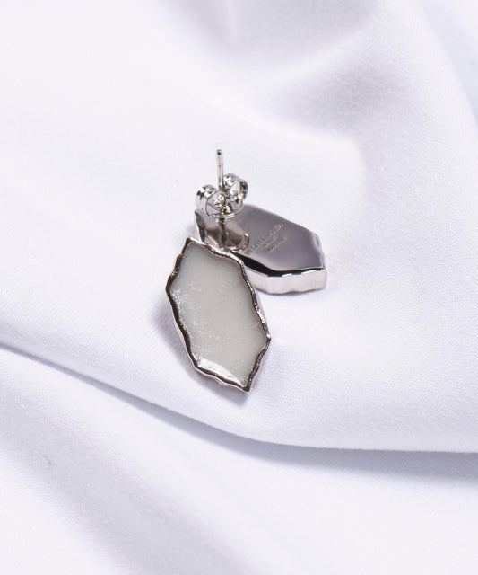 Coppia di Orecchini Amal Noire Bianco - Silver