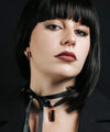 Coppia di Orecchini Amal Noire Nero - Gold