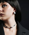 Coppia di Orecchini Amal Noire Nero - Silver