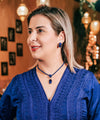 Collana Corda e Ciondolo Amal Blu - Gold