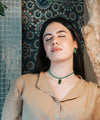 Collana Corda e Ciondolo Amal Verde - Gold