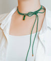 Collana Corda e Ciondolo Amal Verde - Gold