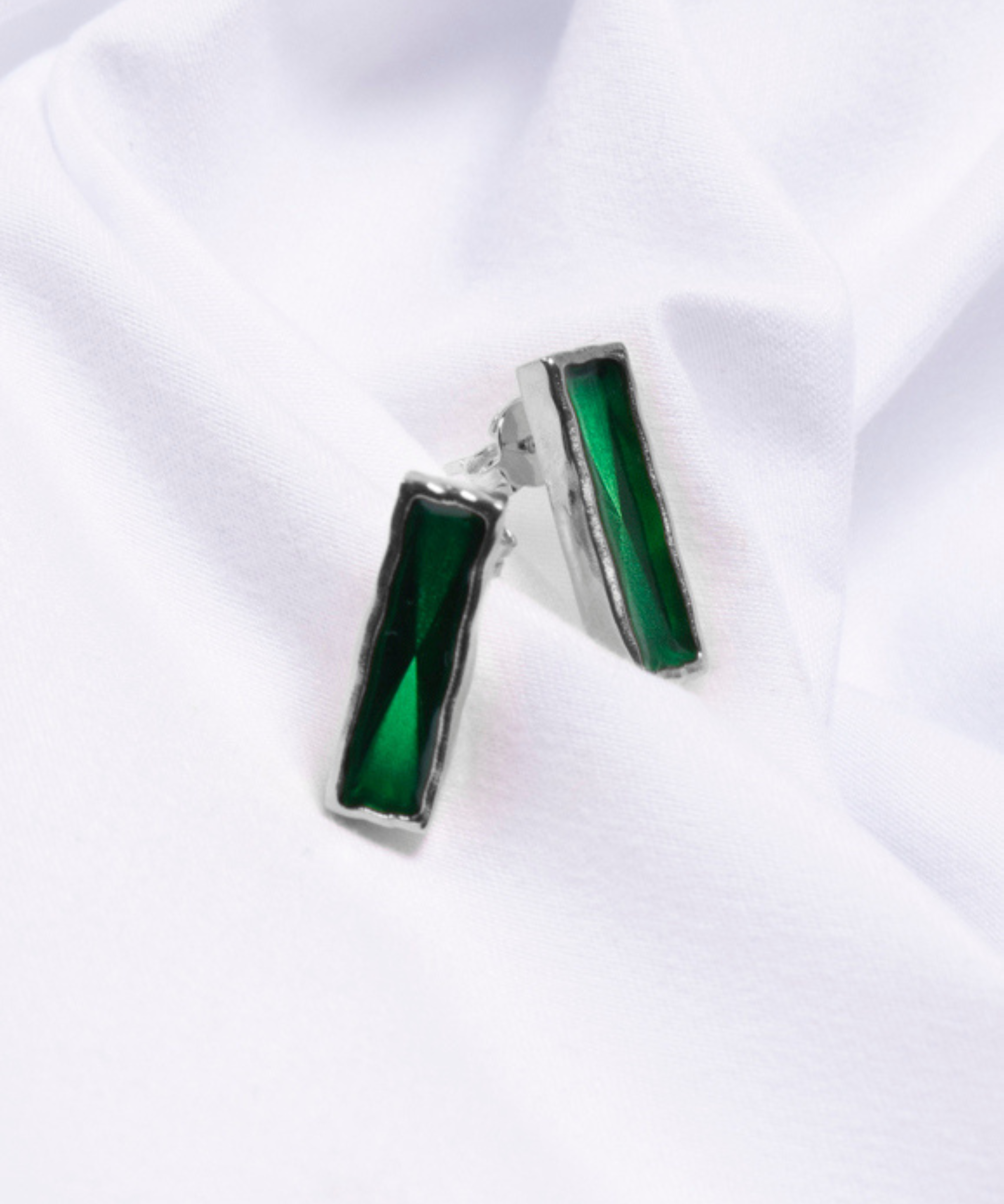 Coppia di Orecchini Amal Verde - Silver