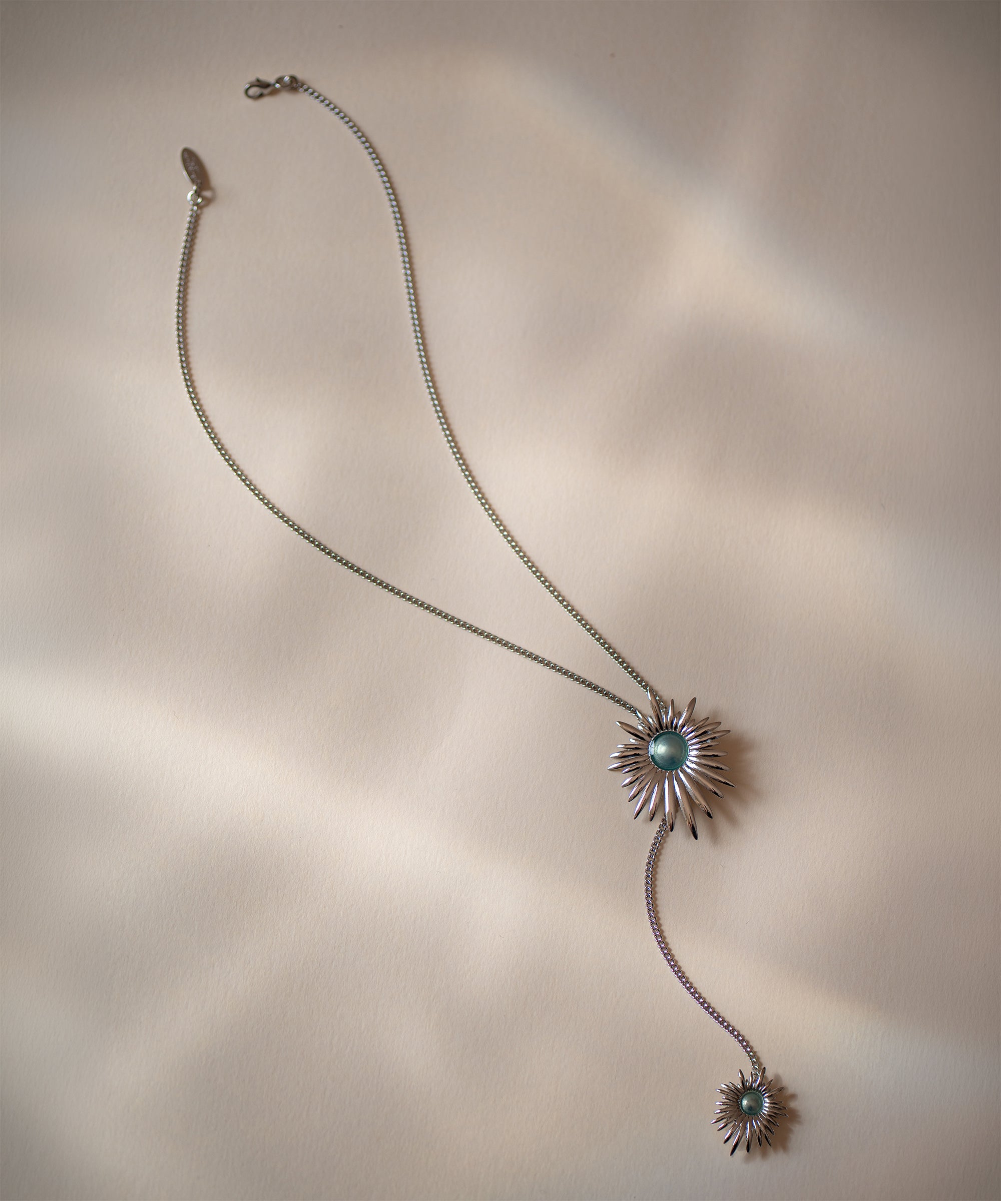 Collana Aura Verde Acqua - Silver