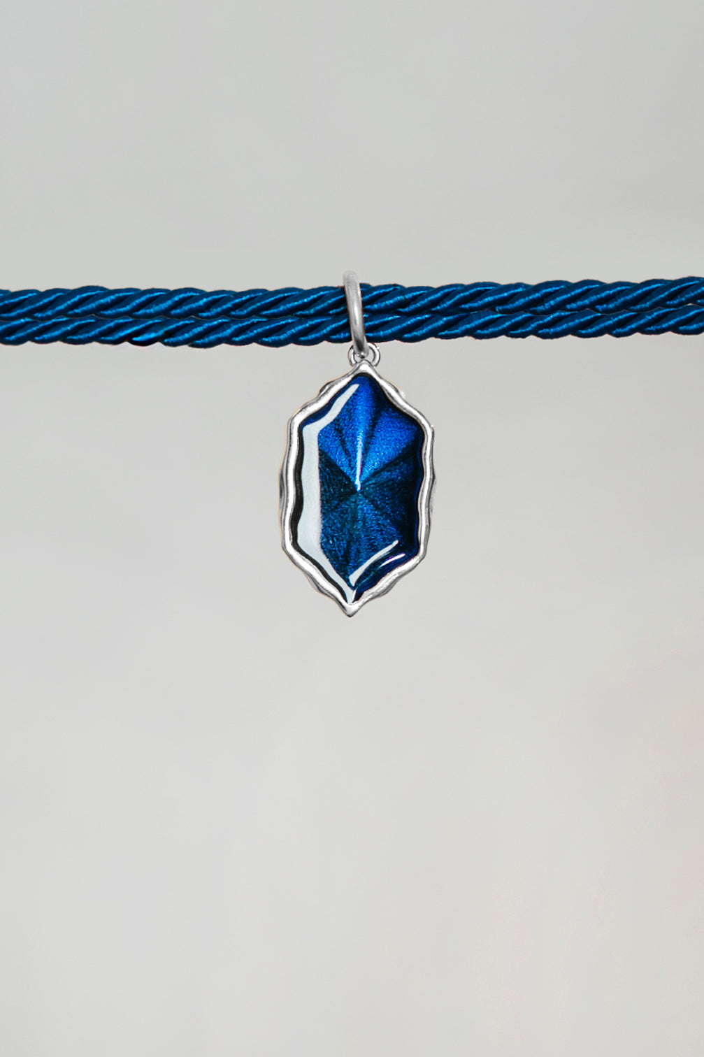 Collana Corda e Ciondolo Amal Blu - Silver